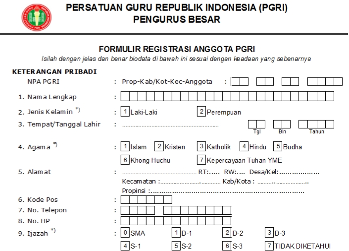 Pendaftaran PGRI Muna - Persatuan Guru Republik Indonesia Cabang Muna